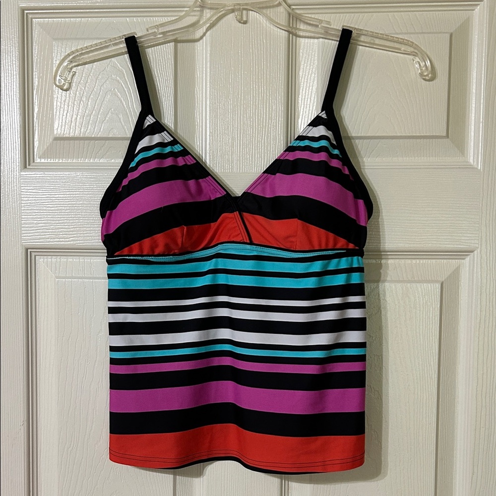 Colorful Striped Women's Swim Tank